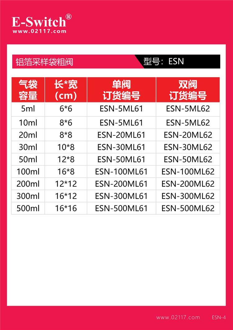 采樣袋規(guī)格ESN-2024.01.08-1-01